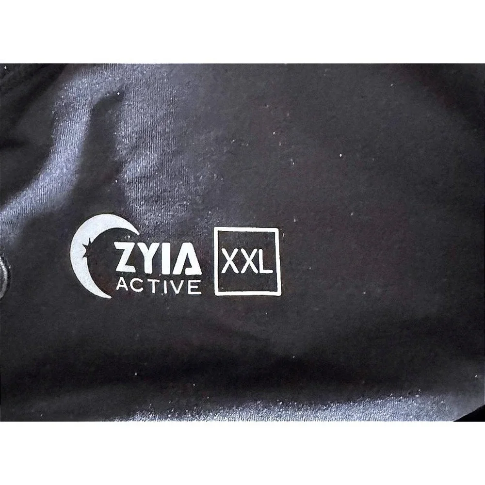 Zyia Active Sports Bra Women XXL Black Excellent Kakadu Mesh Croc High Neck